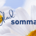 Bild med prästkragar på och hälsning Glad sommar!
