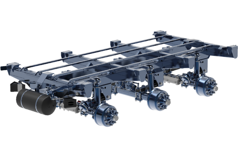 Bilden visar BPWs hydropneumatisk fjädring