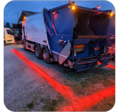 Ermax projektionslykta på sopbil